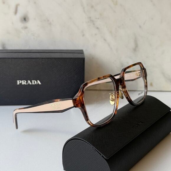 NEW Prada PR B07VD Havana Brown Powder Eyeglasses Frames - Picture 2 of 7